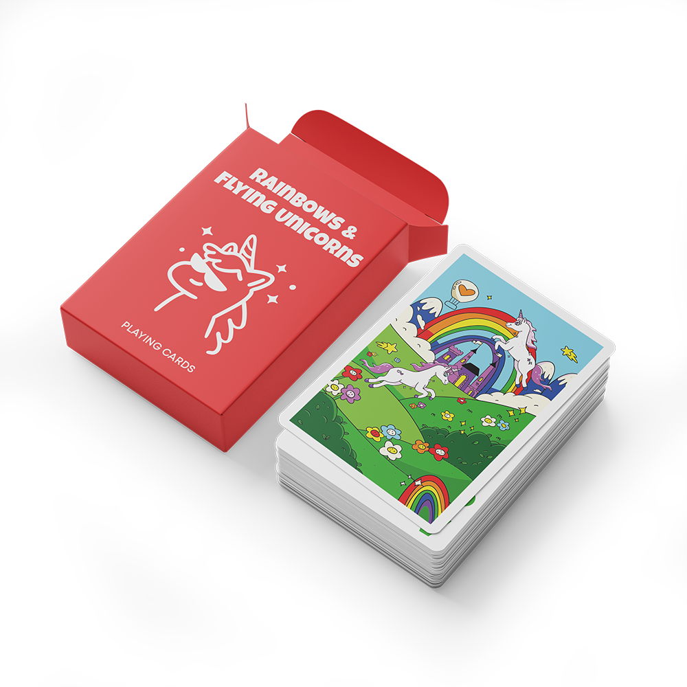 Rainbows & Flying Unicorns Playing Cards